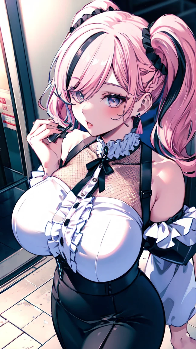 (high quality, 8K, 4K, High Contrast, masterpiece:1.2最high quality, Best aesthetics), (Dynamic Angle), ((1 female)), erotic, sexy, Mature Body, JK, , Braiding, Glasses, sexyなlips, Excited, おWind呂, Soapland:、water着、Blowjob、Showing boobs、1.2, Open your mouth., (Best image quality),(Hair is pink、Drill Twin、Maid clothes),(Master's Work),(Super detailed),(詳細なeyeの描写:1.0),(Lens flare:1.0),(Movie Posters:1.0),(Tarot Border:1.0),Portraitureは中央に配置されます,(close:1.0),(nagative space:0.8),(Negative space:1.6),(alone),(colorfulに浮かぶ {Wind|Water magic|ink|crystallizations|ice|fire|inflammation|lightning|web|rock|sand|particle|光のfire花|Blood}:1.0),(colorfulなものが多い {Soap bubble|cloud|Thorn|spike|Grapevine|current|spiral|barely|wing|Tattoo|Cube|octahedron}:1.0),(floating {red|green|green|Aqua|purple|yellow|black|white|gray|Pink|orange|lime} {ribbon|Fater|particle|blade|water滴|Snow Flower|soft ball}:1.0),({crystallization|ice|fire|inflammation|Wind|water|Earth|stone|space|musical|Sonic|Vortex} {magic|wing}:1.0), ({Ray Tracing,Shine|Speckled sunlight,light,Caustics|night,Black Theme|mysterious,Creepy|easy going,pastel}:1.2), ({colorful|Sparkling|Multicolor}:1.0),(Beautiful sparkle:1.0),({Leaning forward|Lean back|Tilt to the side|}:1.2),{(smile:1.0)|(False Smile:1.0)|(Stern expression:1.0)},({small|small||lips,eyelash}:1.0),{(Open your mouth:1.0)|(Mouth closed:1.0)|},({eyelash|eye shadow||}),{片eyeを閉じて|||},(),({From below|From above|From the side From the side|From behind|Face-to-face viewer}:1.3),(Hello:1.3),(Tilt your head:1.0),(Dynamic pose:1.1),,({red|green|green|Aqua|purple|yellow|black|white|gray|Pink|orange|lime} {armor|dress|Collared shirt|suit|Costume}:1.0),({formal|army|Techwear|Urban style|casual,casual clothes|Fantasy,Magister|wild,Tribe|sf,Futuristic}),({Checked skirt|Layered skirt|Fluffy dresses|tights|pants|Shorts}),({red|green|green|Aqua|purple|yellow|black|white|gray|Pink|orange|lime} {eye|eye|student}:1.4),,,,{Length jacket|Blazer jacket|Cape|sweater|tie||},{(Floating Cape:1.0),|}({Fox Ears, Fox Girl|吸Blood鬼, Bat Wings|Pointed Ears,(Fairy:0.5)||}:1.1),({Abstract background|city,Skyscraper|forest,garden|city|shrine|cave,underground|Swamp|lake|winter|Alien planets|}:1.4),({indoor,internal|屋outside,outside}:1.1),,({Sitting|flight|Jump|lay|Are standing|Are standing on one leg}:1.1),({Skin of color|white skin|green skin|greenwhiteい肌|By thing|Shiny skin|blackい肌||}:1.1),({Full Body Lesbian|Upper Body|Portraiture|}:1.25),{tooth, 皮のtooth|Tongue Stock|Frowning|lipsを噛む|Thinking|||||}, {虚ろなeye| student in symbol shapes, Heart-shaped student| Slit pupil, + +|||||}, (pink hair, twin tails twin drill, show your forehead, blue eyes, White frilled white headband, slanted eyes, smile, long sideburns, curled bangs, neck ribbon, Forehead, amount),