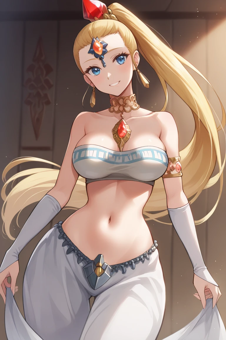((masterpiece)), ((best quality)), (detailed), perfect, solo, zelda, gorgeous woman, luscious lips, long hair, huge breast, deep cleavage, huge breasts, sexy,