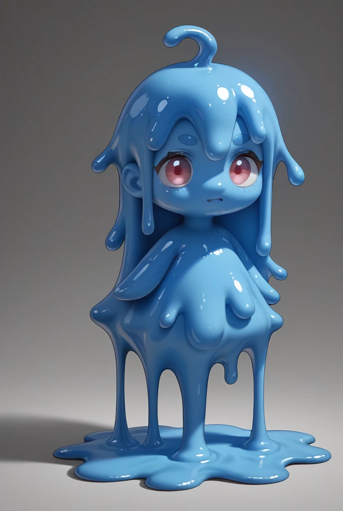((masterpiece,best quality,ultra-delicate,Perfect Face,16k,high resolution,very beautiful girl)),blue slime girl:1.3,high viscosity slime body,melting legs,bunny ears,large breasts,red bowtie,smile,,standing,nude,full body shot,blue slimy caves