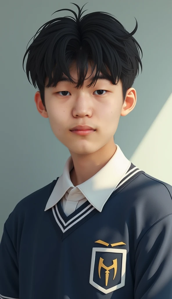 1 ordinary Chinese male high school student，short hair，Wear a sports school uniform，20 years old，student，photo，Reality，Photos of life