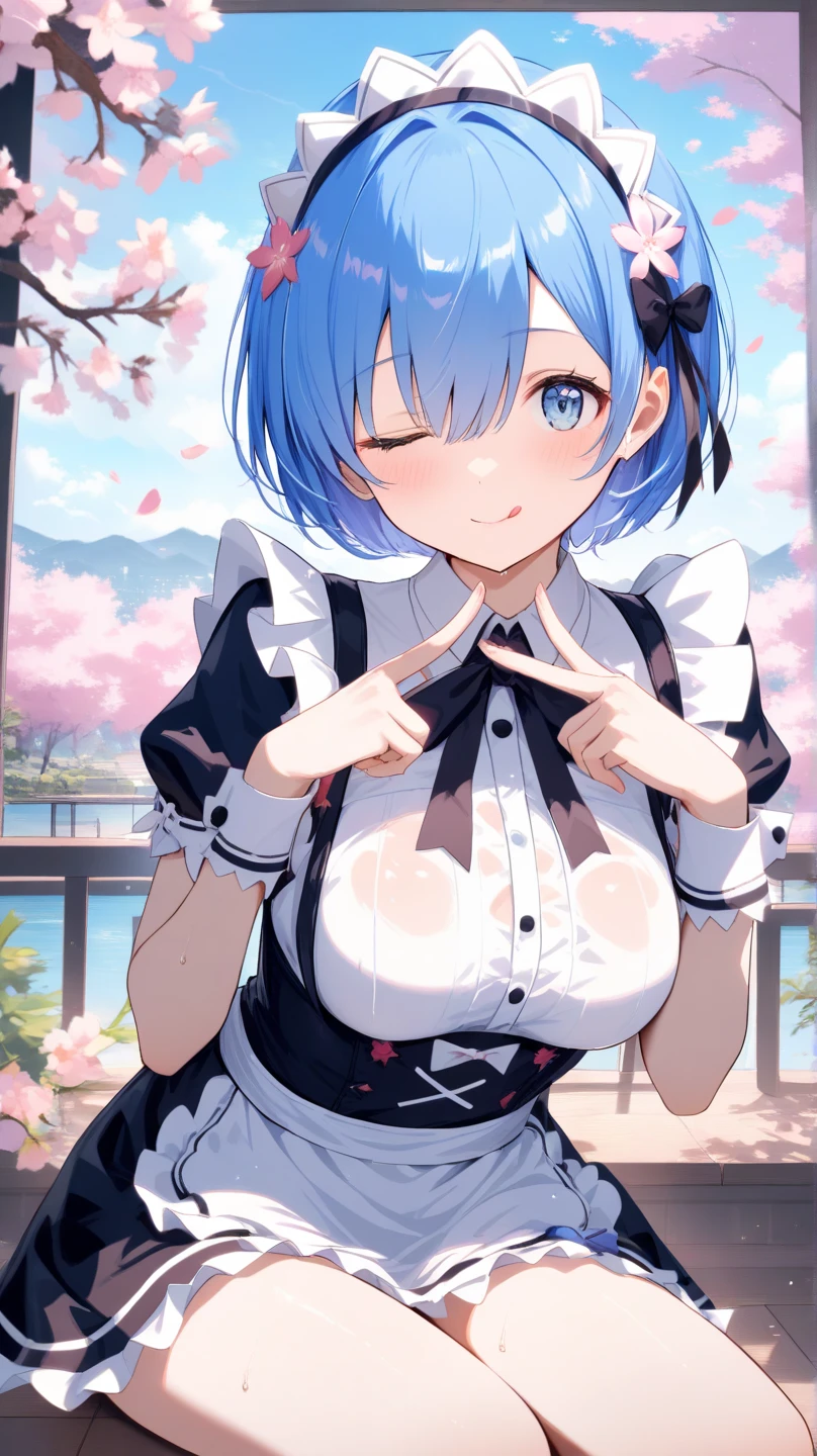2 girls、Rezero's Ram、Rem from Re:Zero、Rem and Ram、2 people、two shot、2 peopleポートレート、short hair、table top、High resolution、many girls multiple girls、large crowd、lots of cute girls、big and full breasts、naughty body、See-through、throw、、whole body、Are standing、Look up at me、confused face、blush、embarrassing、Excited、white breath、black pantyhose、female shape'Private parts are clearly visible、I can see your nipples、white skirt、micro mini skirt、very short skirt、hospital、hospital room、Many people々々々々々、in the crowd、bare chest、show your chest、Upper grade、A lot of milk comes out from the nipples、Breast milk gushes from the nipple、white nurse uniform、cat ears nurse uniform、white one-piece nurse uniform、bangs that cover one eye、pink hairpin、sit on the bed、white sandals、white pantyhose、open your legs、open thighs、emphasize the chest、chest to chest、night viewが見える部屋、night view、hanging eyes