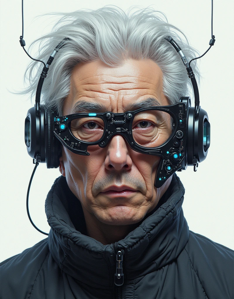 ("The Vortex of a hyperrealism photo portrait of an annoyed anime old astronaut in a cyberpunk city, a journalist uncovers a gov conspiracy, face symmetry, intricate accurate details, cinematic color grading, cinematic, artstation, 8K":1.2) , wearing all, Overdetailed art, Dark, Long exposure, Ilford XP2 400, 35mm, Low Contrast