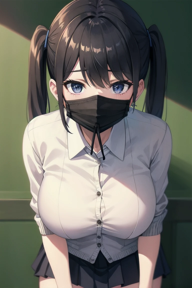 Black suspenders　　　bulging big breasts　　 　 　　　　Small face　 　　　holster　　　Beautiful woman　　　　 Lying in bed　Looking up　　　　Sweat 　　　belt　summer　脇Sweat 　Black Hole Gloves　suit　Dress shirt　　Black jacket　mask
