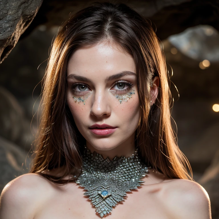 Alyssa Sutherland como uma ruiva MYTHOLOGICAL ELFA usando jeans ( tight jeans ), jaqueta blue jeans, detalhes dourados, longos braceletes, cinto vermelho, golden armlets, coxas torneadas, strong facial expression, look at the camera, olhos claros, Long red braided hair, ORELHAS DE ELFO GRANDES, Large elf ears joined from the head, ELF EARS clearly visible, orelhas de ELFO expostas sob os cabelos, Curvilinear athletic body, musculatura definida, Mulher Destemida, Body position of greatness, perspectiva de corpo inteiro, Vista lateral do corpo, castelo medieval, cavalo, Imagem 64K altamente detalhada
