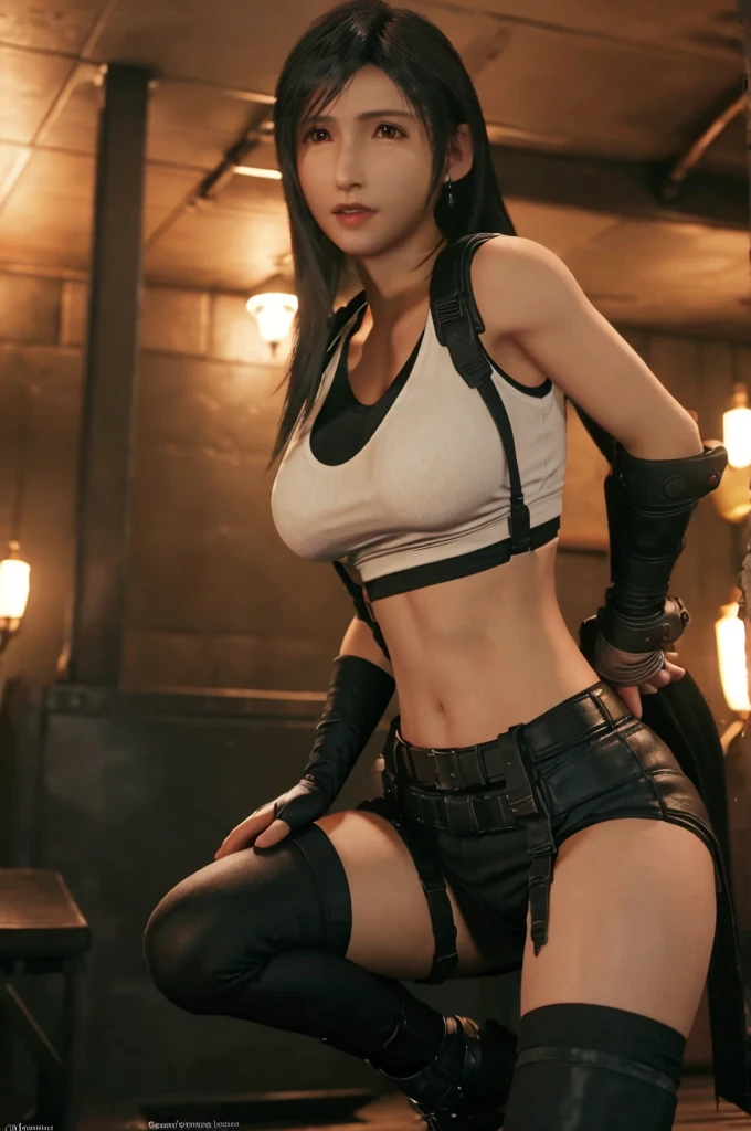 nsfw,{{{masterpiece}}}, {{{best quality}}}, {{ultra-detailed}}, {{an extremely delicate and beautiful}}
, Tifa, 20 years old, huge breast voluptuous breasts, gigantic breast, breast focus
,{{ full body}}, nipples visible, jailed
, Satisfied, blush, sexy, masturbation, embarrassed
, orgasm, physical restraint, panicking
, (captured, restraints, facial expression of despair, restrained, shackles, fetters, iron chains, facial expression of despair, standing, arms up, spread legs, shocked, torn clothes:1.4)
, looking to the side,