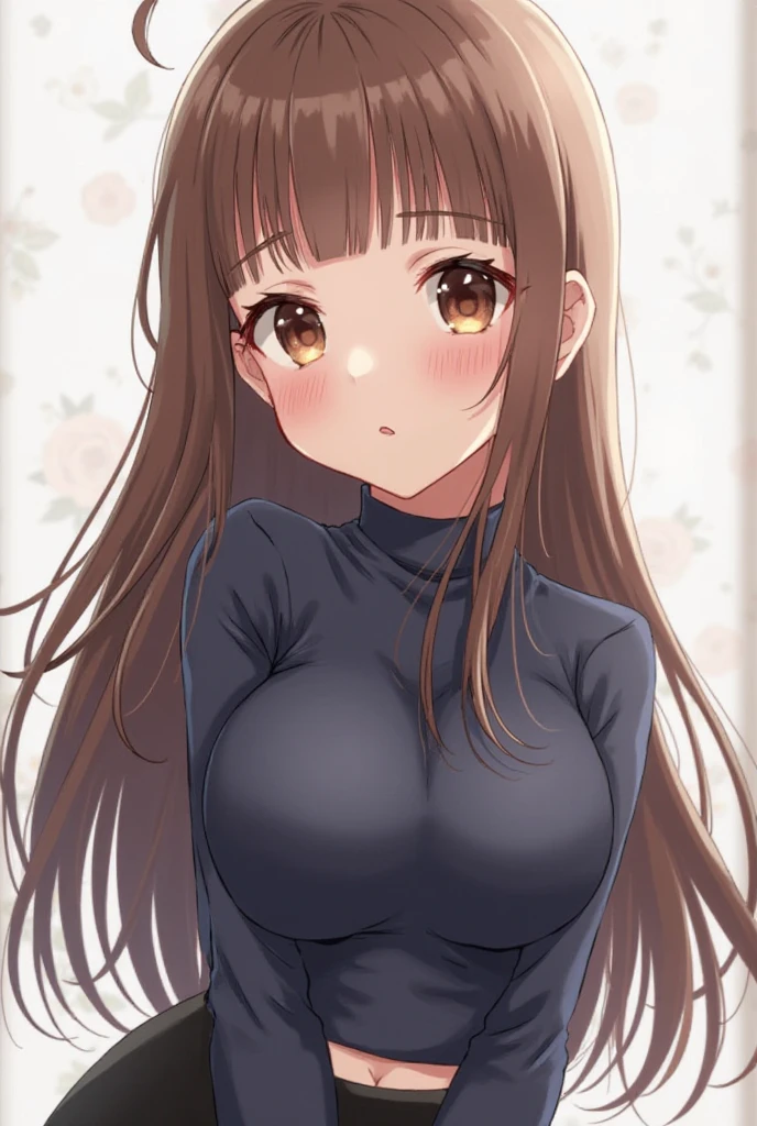 anegasaki nene、Shiny brown hair, Twin tails、, (Beautiful brown eyes、Sparkling eyes, Fine grain)、smile、Ultra-detailed eyes、Highly detailed face, Highly detailed eyes,
(masterpiece,Highest quality,High resolution,Highest quality,Super Details),8k,wallpaper,An illustration,
Brown Hair、turtleneck、Black Skirt、Lucky Pervert、Harem