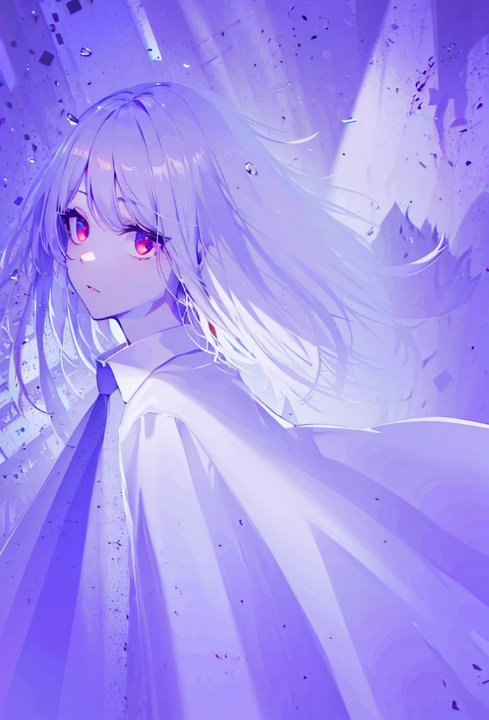 anime girl long white hair