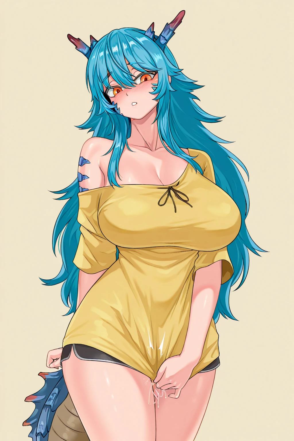 felicia (cat), street figther, solo, animal ears, animal hands, tail, cat ears, blue hair, big hair, long hair, cat tail, breasts, claws, open mouth, hand on hip, fangs, full body, large breasts, fur, standing, signature, navel, cat girl, green eyes, mature woman, (shonen anime style, masterpiece, Best Quality, Extremely Detailed, Ultra Quality, 4k) nude, naked, large breasts, awe BREAK pink hair) sharp focus, full body portrait, full body photo, flat lighting, super beautiful sexy woman , very beautiful Greek woman, perfect body:1,1, 24 years old