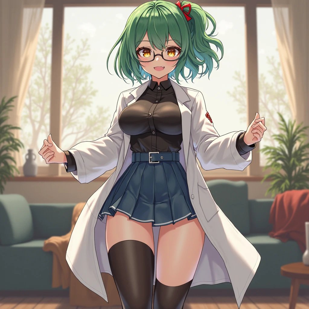Koishi Komeiji Uniform, only the button on the chest part is undone, glasses, black mask, ahegao, peace, female brat, sex, inserting dick into pussy, , straddling a man