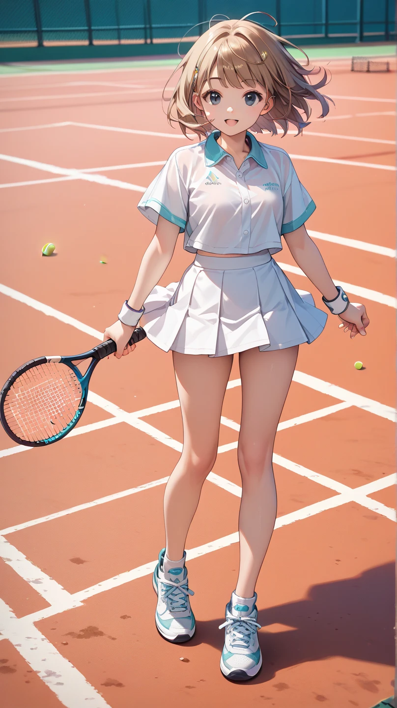 (white cotton frilled panties:1.5), (looking at viewer:1.0), (best quality:1.0), (masterpiece:1.0), (super fine illustration:1.0), (beautiful artwork:1.0), (official art:1.0), (full body:1.0), (solo:1.0), (a 17yo japanese girls:1.0), (long skirt:1.3), (white pleated skirt:1.0), (white shirts:1.0), (Wearing white tennis wear:1.0), (sneakers:1.0), (white socks:1.0), (ideal ratio body proportions:1.0), (lanky:1.0), (tall:1.0), (slender:1.0), (small breasts:1.0), (smaller face:1.0), (ponytail:1.0), (black hair:1.0), (a smile:1.0), (delightful!:1.0), (enmaided:1.0), (Chromo-white skin:1.0), (detailed beautiful eyes:1.0), (detailed beautiful face:1.0), (glowing black eyes:1.0), (small tits:1.0), (Wimbledon:1.0), (Movie Lighting:1.0)