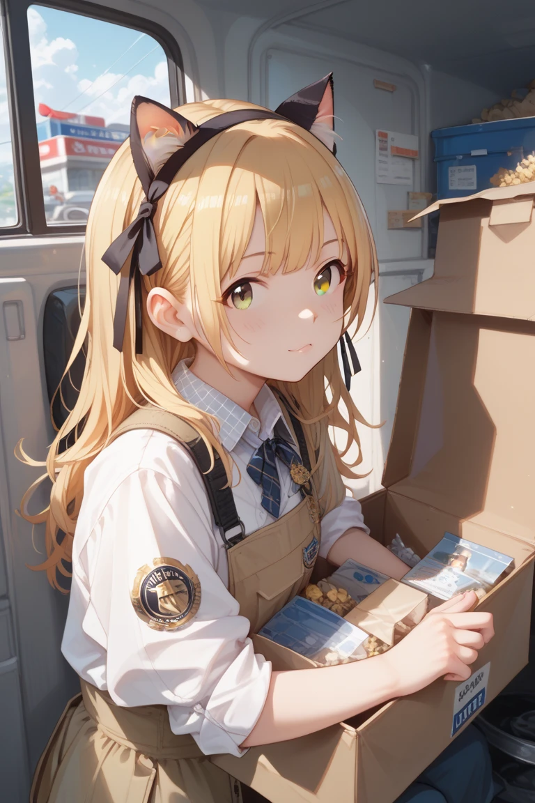 Blonde woman holding a box of bread in front of a window, Attack on Titanより, artwork in the style of Gwaiz, Attack on Titan, Renji Murata and Artgerm, Sakimi-chan Frank Franzeta, Gwaiz, (Attack on Titanアニメ), Gwaiz on pixiv artstation