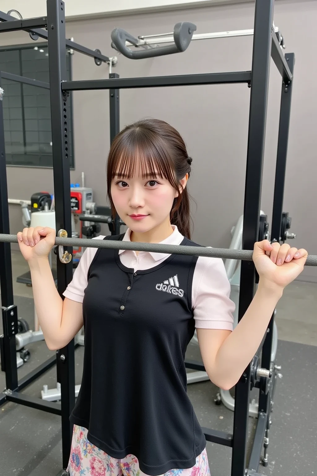 (8K, RAW Photos,Highest quality, High resolution:1.1), (超Realisticな:1.4),(Realistic, Realistic:1.3),The Beauty of Japan、Gym suit、((Upper Body:1.3)),holding panties