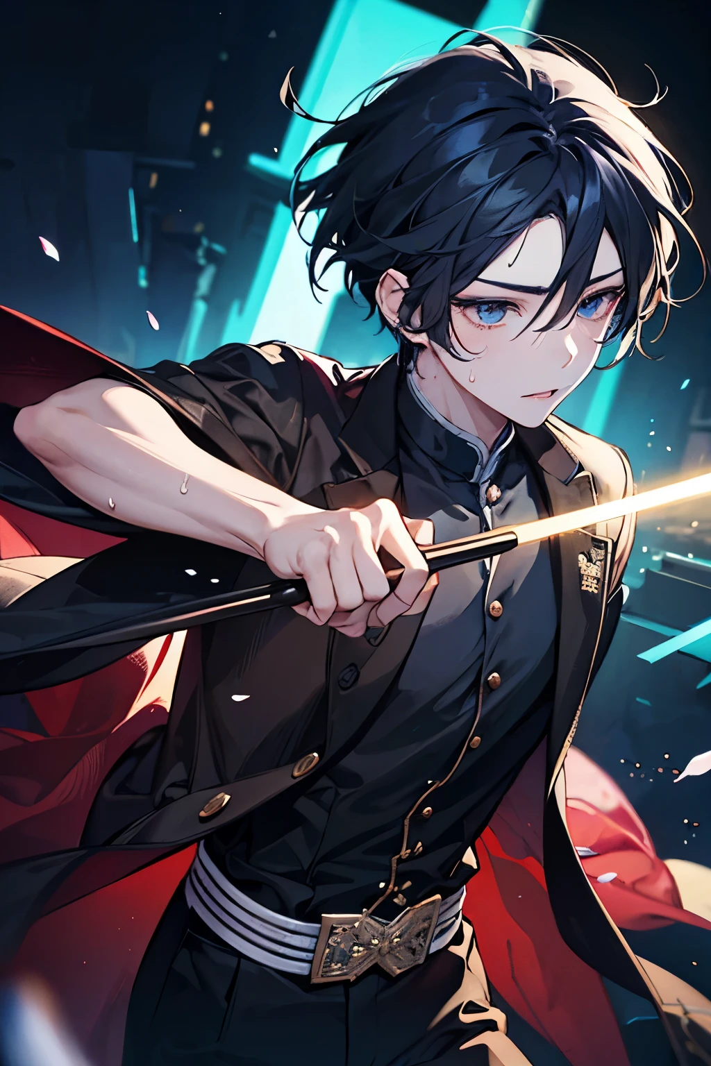  A close-up photo of a person , I'm wearing a black shirt and brown jacket., The handsome man of Touji Fushiguro, He has dark gray hair,  Guwaze style artwork , tall anime character with blue eyes, man anime style,  animation style,  Animation Handsome man , , a delicate and neutral prince,  beautiful Prince of Androgenus , sweaty suit made by Animation Painter Studio. 4K. 고화질.  full body. various poses