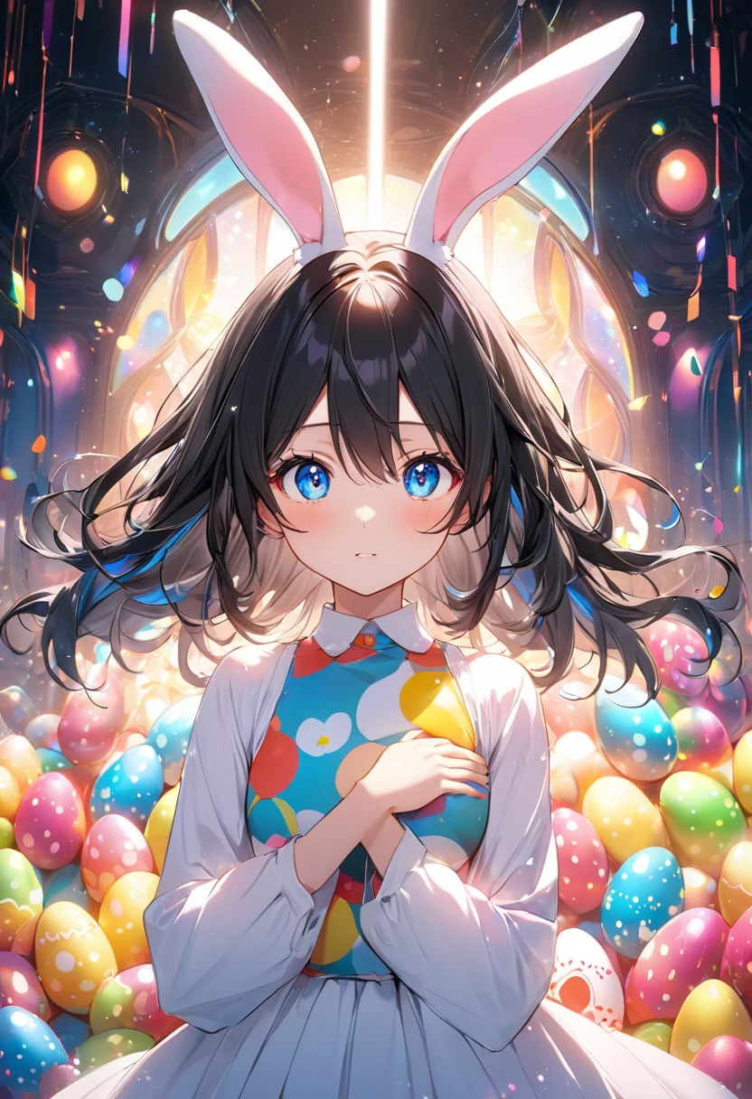 (8K，Highest image quality，No pictures of people)，Celebration site，(Balloon animals，Rabbit made of balloons)，Streamers