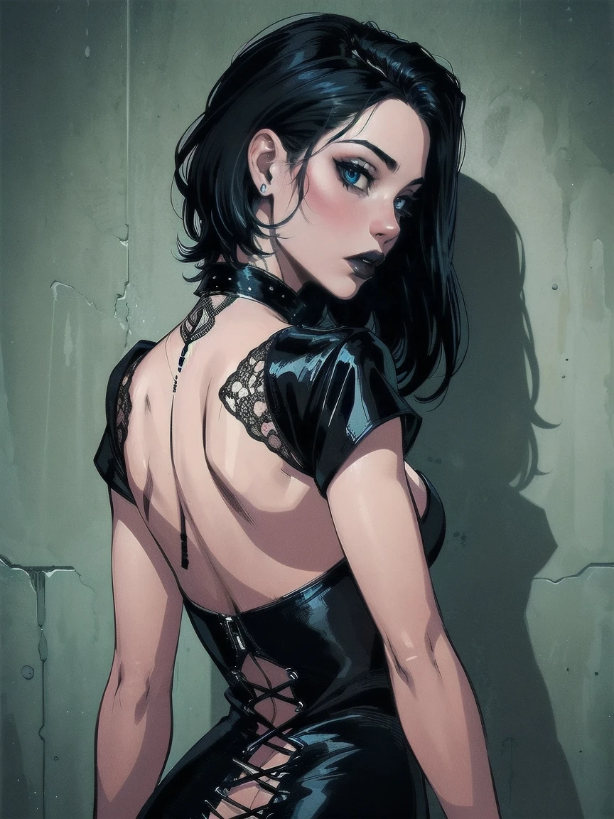 A closeup of a woman in a black top and a black bra, estilo de arte de charlie bowater, Estilo Charlie Bowater, retrato de vampiro, arte do personagem charlie bowater, Alena Aenami e Artgerm, Neoartcore e Charlie Bowater, Charlie Bowater cores ricas e profundas, lazy art style, Artgerm and Tom Bagshaw a close up of a woman in a black dress with a black bra, extremely detailed digite germe, Retrato de RossDraws, digite germe. anime illustration, even model | digite germe, digite germe. alto detalhe, style digite germe, Ross Draws 1. 0, pintura digital rossdraws, Estilo de arte de Charlie Bowater, linda arte digital