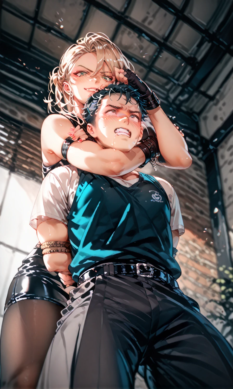 Beautiful, (masutepiece:1.2), (Best Quality:1.2), Perfect eyes, Perfect face, Perfect Lighting, 1girl in, Ass, Back, Buckboob, Baseball Cap, Black panties, breasts, Brown hair, croptop, cutoffs, denim, Denim shorts, Facing away, from the rear, hat, highleg, high leg pantie, Long hair, Median groove, Large breasts, Micro shorts, Panties, Ponytail, Short shorts, Shorts, sideboob barbosa, Background, Solo, Tank top, thighs thighs thighs thighs, thong, Underwear, field, tussock, Walkway, Huge ass, wide hips, arms at the sides