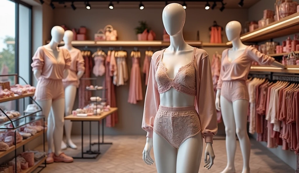 hanger panties in closet raise their sleeves as if invisible girl wear it, panties swells as if possessed by invisible girls, panties have huge breasts and cleavage, (((no humans))), (headless), faceless, invisible girls, (hanger), (from behind)