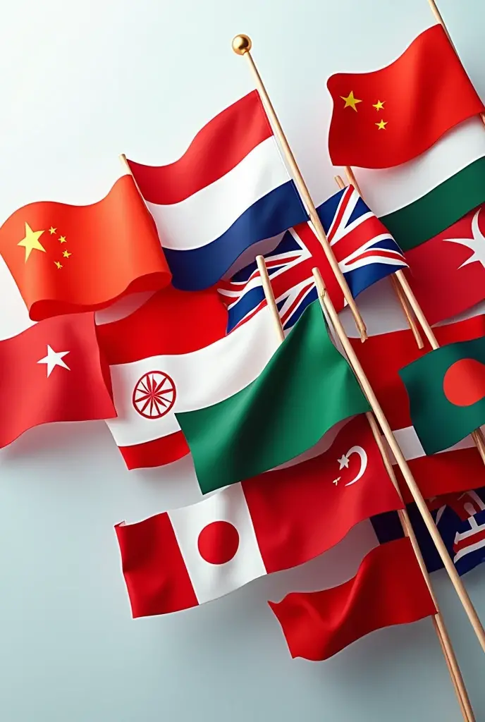 Image with Asian flags