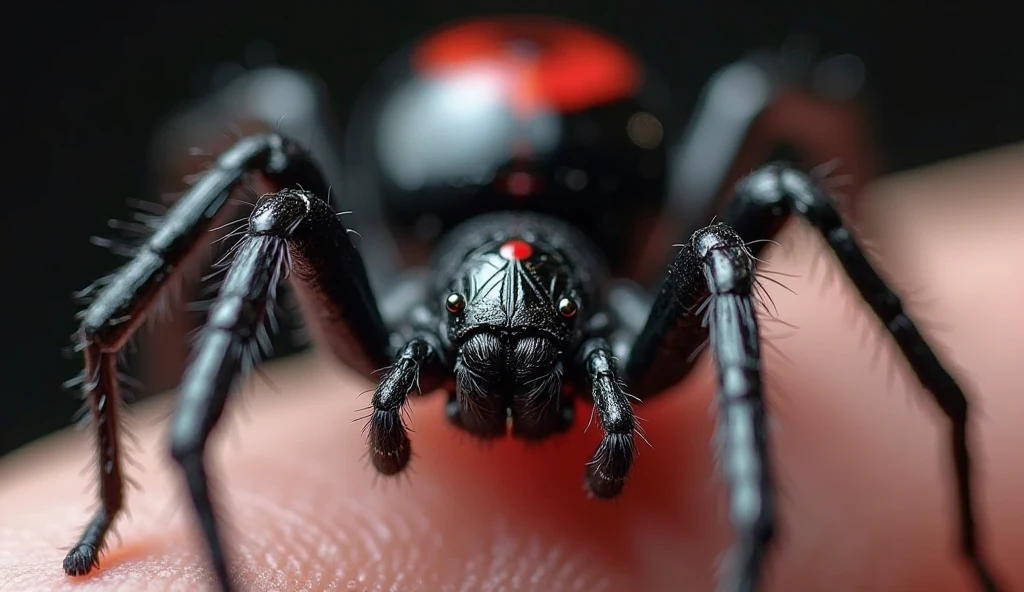 Robotic spider is being held in a drop of water