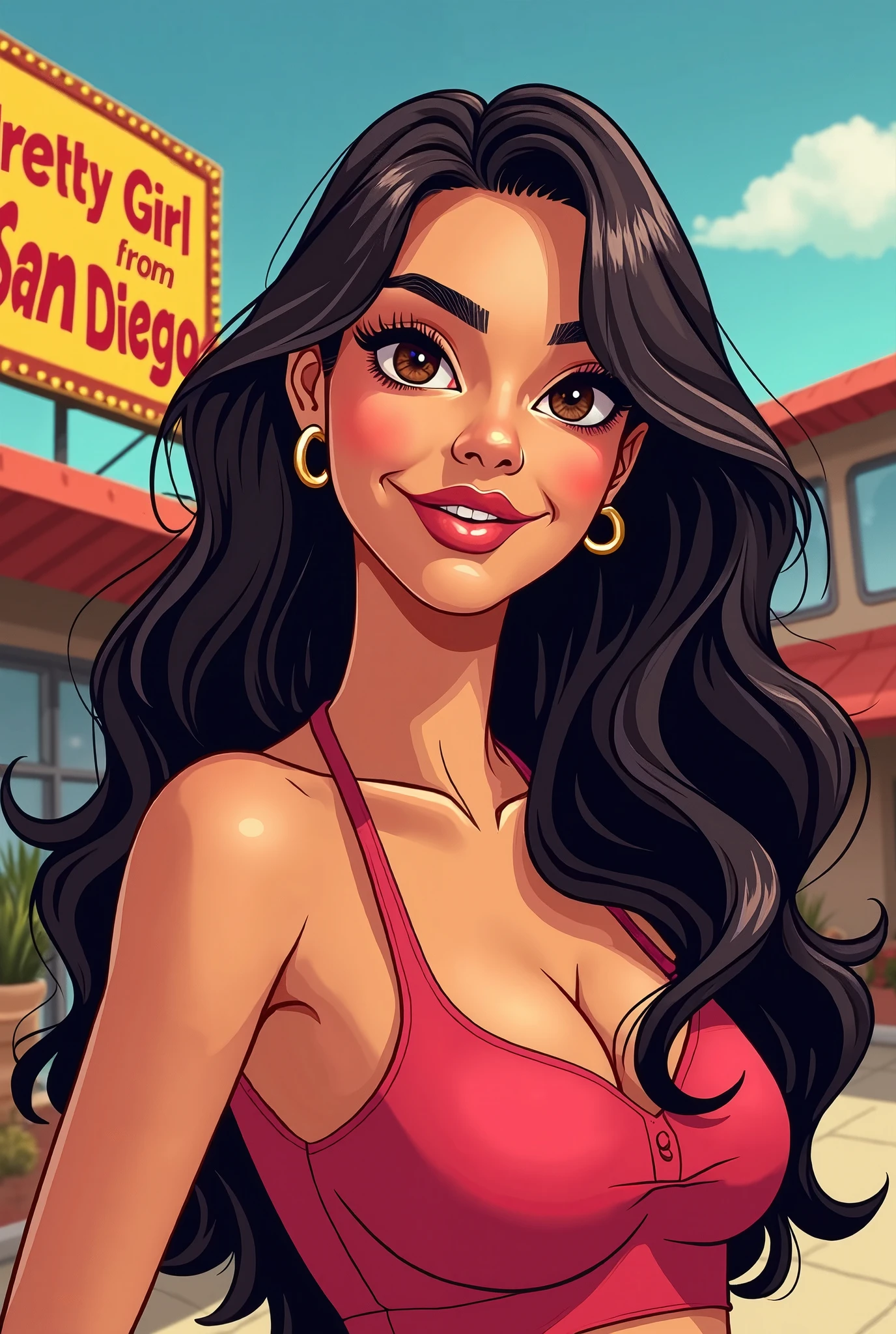 a painting of a woman in a yellow bikini posing, pintura digital dos desenhos animados, Retrato NFT, in illustration style digital, Arte digital realista 4K, Arte digital realista 4K, desenho digital realista, arte digital dos desenhos animados, imagem de arte digital, arte de pintura digital dos desenhos animados, arte digital. @mariomaniacdude, Retrato de Demi Rose, realistic digital illustration