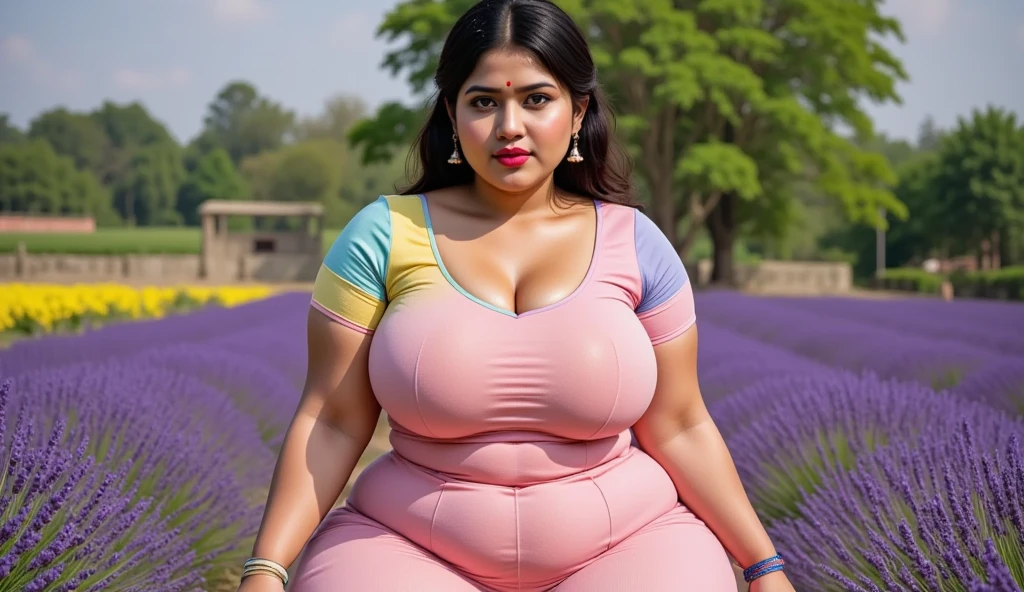 Indian Malayalam, mallu aunty in black yoga pant , yellow top flowers design,fatty body type bbw, chubby plus size model, fatty body type, big fat thighs ,big fat body 