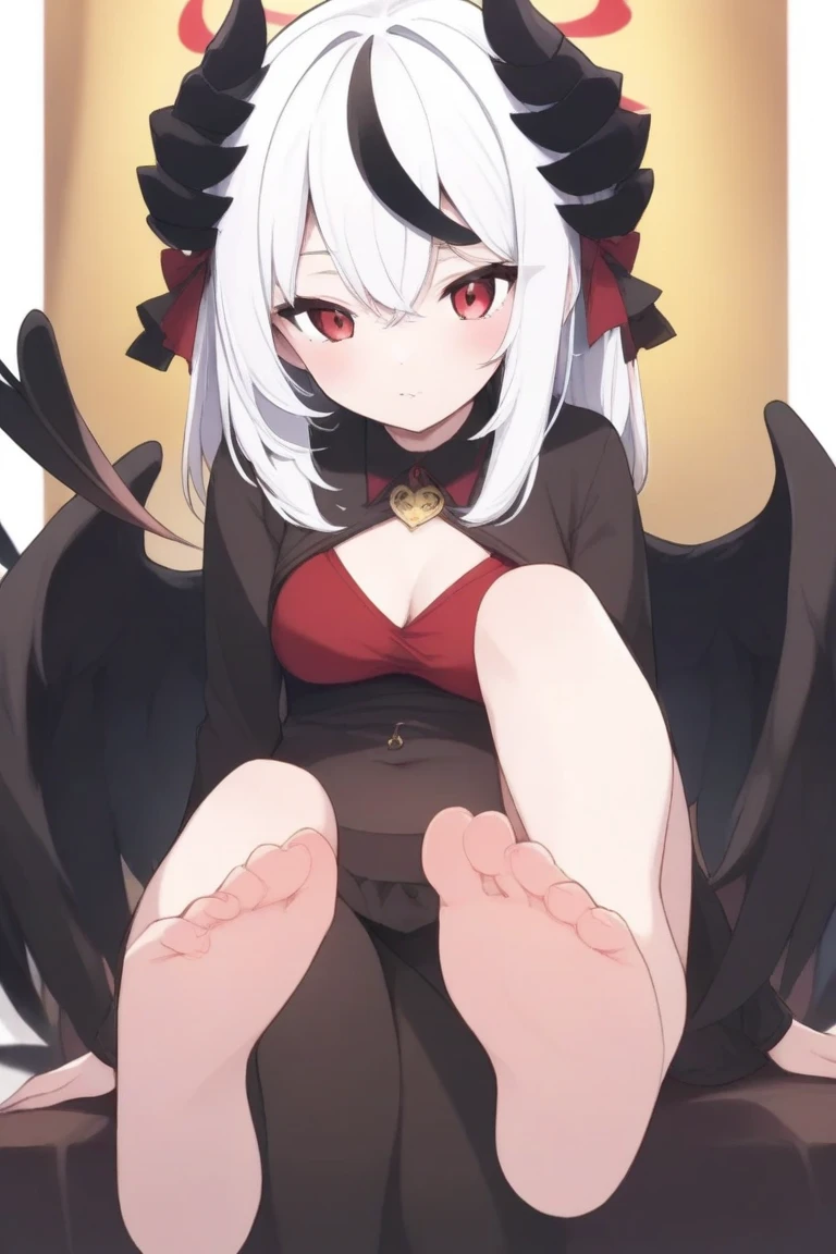 Gray hair and red eyes,Smelly feet、Small waist、ribs stand out,Anal stinks、tall、Thin legs
