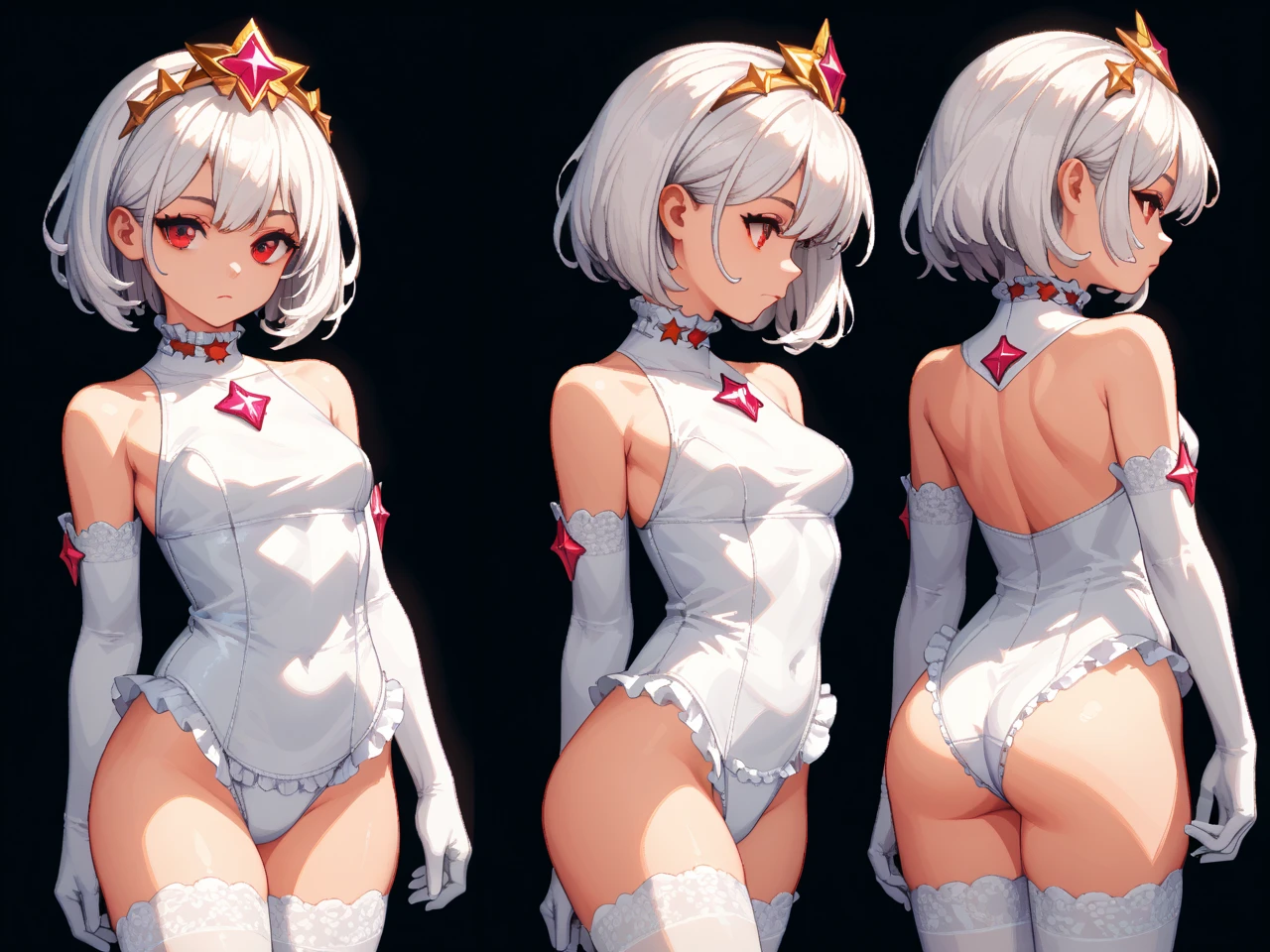 (((profesional: Paso a paso, taking into account even the smallest detail, Resultado final a nivel de Dios, todos los detalles intrincados, solo 2 chicas))): "Chica anime with white hair and pink bow tie in front of a building, Chica anime: Haruno Sakura, Anime style", Deidad de pelo blanco, Mejor chica de anime, cuerpo muy atractivo, pecho grande, escote en H muy amplio, Vista lateral aleatoria, todos los detalles intrincados de la imagen, Obra maestra, pose muy sexy, vestidos cortos"