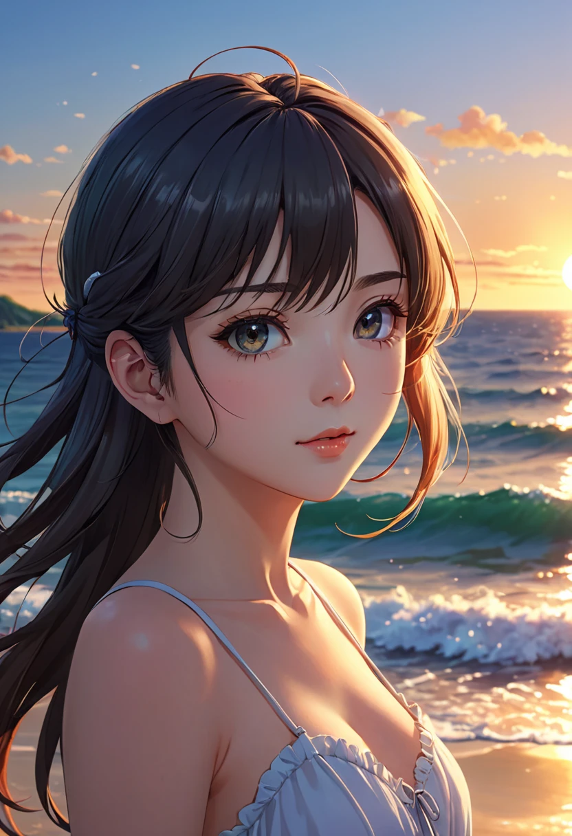 a portrait of a bride surfing the waves, on a sunny day in ocean, an exotic beautiful bride, ((anatomically correct: 1.5)) ultra detailed face, dynamic hair color, dynamic hair style, dynamic skin complexion, (best detailed face: 1.5), busty wearing intricate, elegant bride's dress, glamour bride dress, barefoot, she is surfing an (surf board: 1.3) she surfs a massive wave, sunny day, sun rays, some clouds, wavy ocean background, vibrant, Ultra-high resolution, High Contrast, (masterpiece:1.5), highest quality, Best aesthetics), best details, best quality, highres, 16k, (ultra detailed: 1.5), masterpiece, best quality, (extremely detailed) RAW, (ultra details, Masterpiece, best quality), Dark Art Painting Style, ba11g0wn, Cinematic Hollywood Film