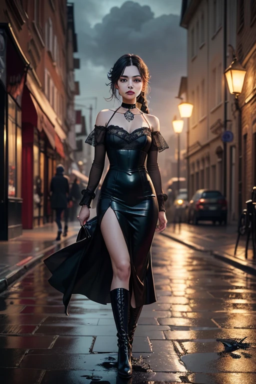 masterpiece, best quality, 2girls, vampire family, full figure skinny twin sisters, lesbian family, cinematic, moonlight night, best quality, full body shot, an elegant tall slender girl, 8k, perfect and deep shadows, detailed eyes, full body shot, high quality picture, high detailed background, HD shadows, an evil grin, fangs are visible, pale skin, black hair, neodark, big eyes, perfectbreasts, face, wednesday90