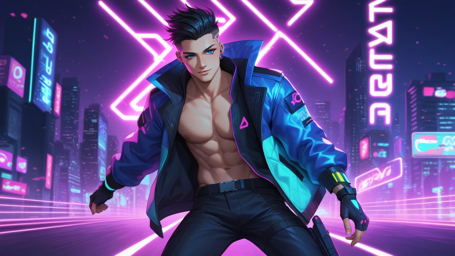 A bull with bitcoin necklace and sunglasses, arte cyberpunk, arte funk, cores gradientes deslumbrantes, retrato estilizado h 704, pompadour, streamer twitch, cores frias. insanamente detalhado, t-800, sem assinatura de marca d'water, em cores ricas, ultrapassado
