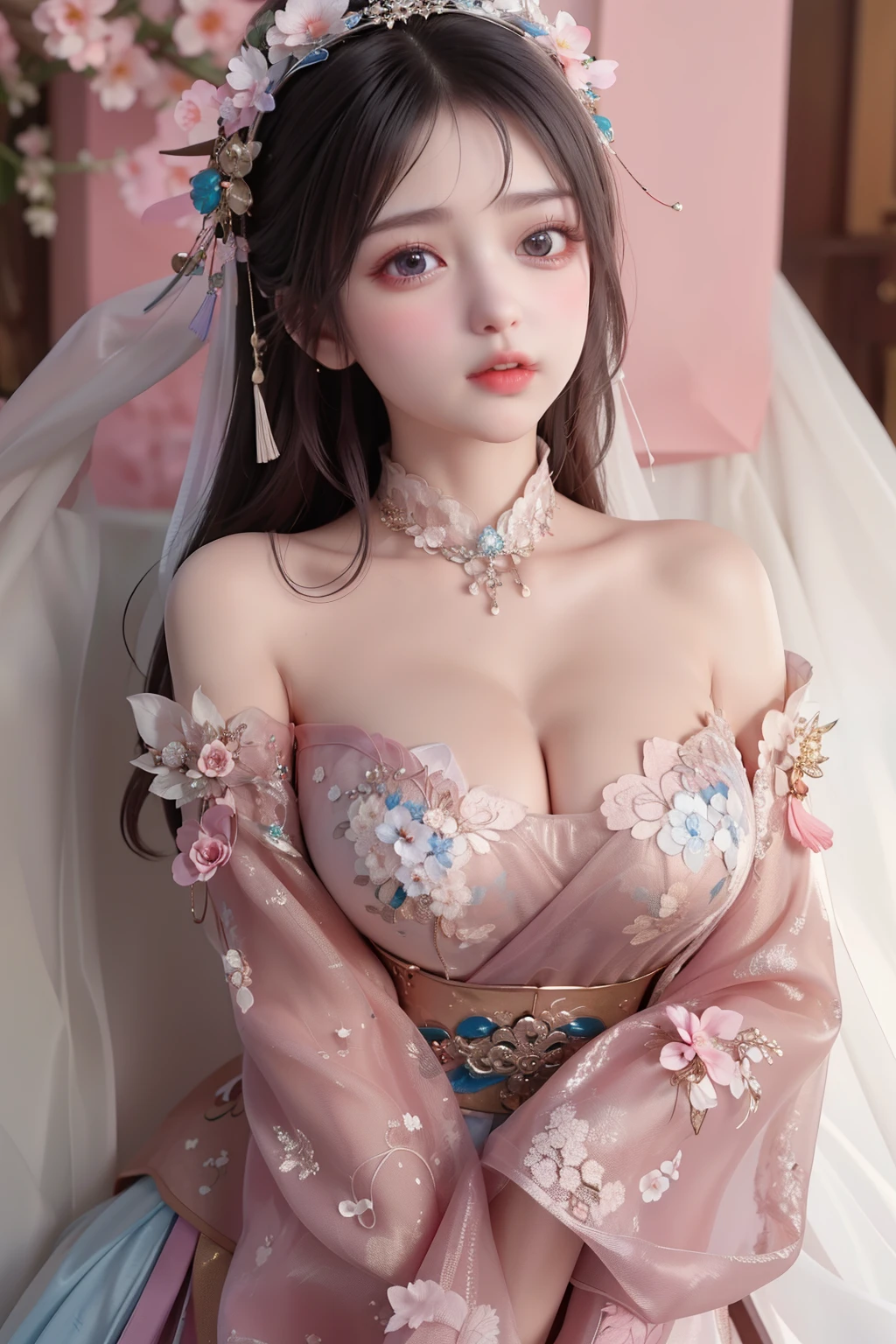 gufeng,bare shoulders,best quality,masterpiece,ultra high resolution,Clear face,(realism:1.4),original photo,cold light,Woman in transparent clothes,full body image,wallpaper anime blue water,Gurwitz-style artwork,water magic closeup fantasy,A beautiful artistic illustration,Water Nymphs,Beautiful digital artwork,Beautiful digital illustration,Li Song,A beautiful anime character;Art style,((cardigan,Big boobs))