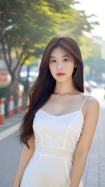 1 Girl,stairs,Soft Light,Chinese Beauty,Tight Fit,dress,,Dark-haired,long hair