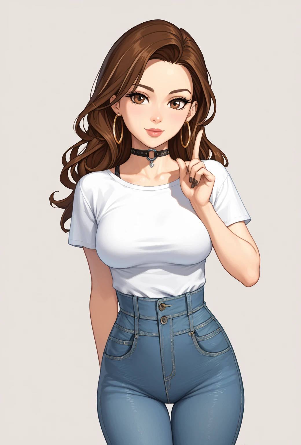 Let’s think step by step,Highest quality, masterpiece, Ultra-high resolution, 8k, Summer sky, early summer, (((Plain white t-shirt and jeans)), Soft Line Art, Digital Enhancement, Flowing fabric, close, Soft Drawing, Ultra-Definition Digital Art, Clear facial depiction, , Ultra-detailed facial expressions, Highest qualityの色,1 female,24-years-old, Brown haired woman,Woman with short ponytail,Ultra-detailed clear brown eyes,Body type is slightly chubby,Small breasts,片目をclose,Open your mouth,(((Happy smile)))