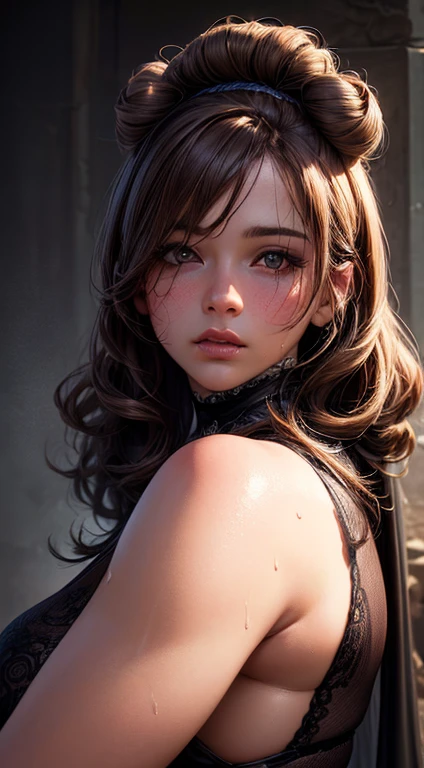 long straight dark brown haired gamer girl leaning into the camera, three-quarter headshot:1.2, lean body, fit body, photo from front above, dark red hoodie:1.2, straight hair, large leather gamer headphones:1.2, skintight black top:1.2, looking at viewer, realistic, 4k, cinematic lighting, perfect, soft lights, intricate details:1.2, high resolution skin:1.2, realistic skin texture, realistic face, perfect anatomy, lean girl, fit girl, sfw:1.2, jumper:1.2, hoodie:1.2, headphones:1.2