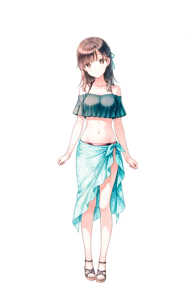 work of art, best qualityer, absurderes, perfect antomy, 1 girl, standing alone, PascalTales, shorth hair, comely, happy, Sunnyday, Botanical Garden, summer breeze, summer dress, flower print, wavy hair, smiling