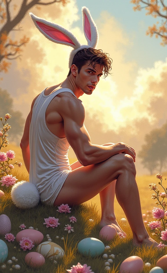 1 muscular man, solo, (oil painting:1.5), (NSFW:1.2), a muscular man wearing nothing completely naked, nude, penis, joyfully twirling in the raining paint, 1boy, short hair, floral, Lycianthus ,In light pink and light blue styles, Dreamy and romantic composition, dripping flowers on his face, in the style of collage-based, made of insects, william wegman, colorism, white background, pencil art illustrations, national geographic photo, luxurious, extravagant, stylish, opulent, elegance, stunning beauty, professional, high contrast, detailed, Depict a dreamy, whimsical scene with elements that seem to merge with the background,