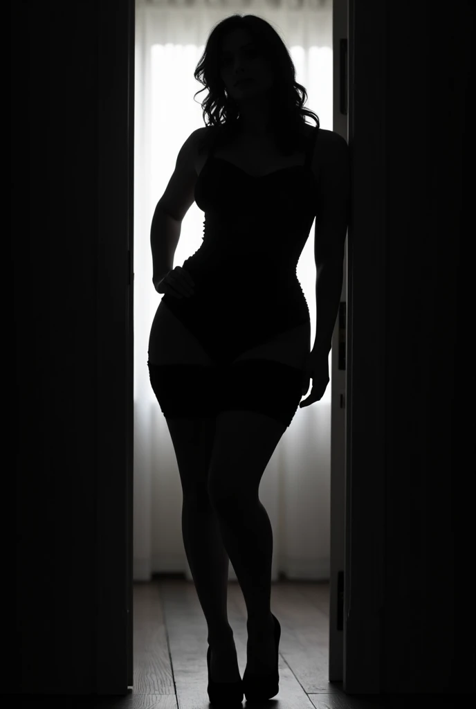 (((full body))), woman wearing a lingerie,in the dark, film grain, award winning photo, (green tint:0.5), backlit, looking to the side, redhead