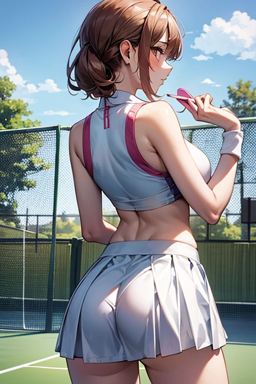high resolution, ultra-sharp, 8k, Masterpiece, Mizuhara Chizuru , looking at the viewer, Photography from behind, thick ass, wearing black underwear, seductive smile, beautiful face, ashamed, ashamed, hands on the