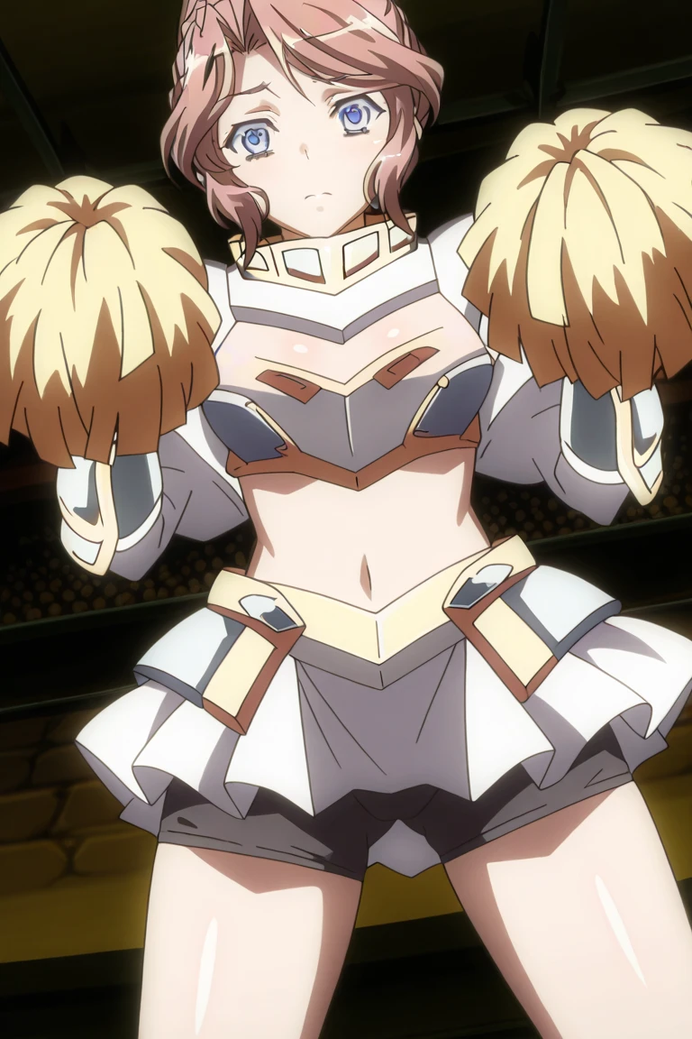 Create an image of Claudia Levantine from Kuroinu wearing cheerleading