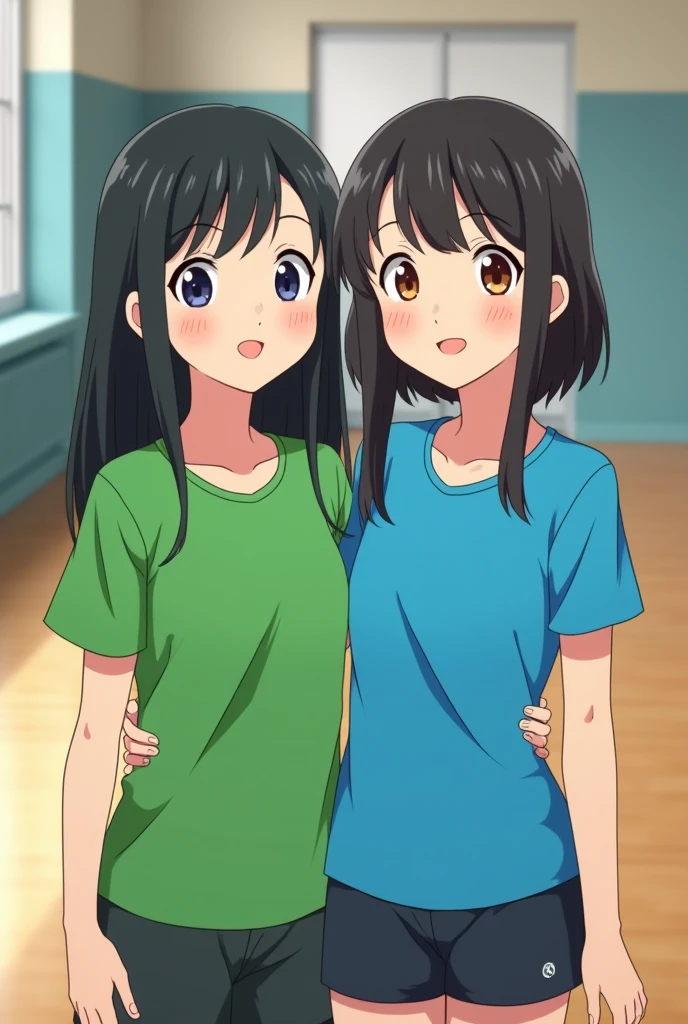 masterpiece, illustration, ultra detailed, beautiful, detailed face, best quality, beautiful detailed eyes, perfect body, official art, professional lighting, cowboy shot, pov, 1girl, yamada annna,black long hair, black eyes, medium breast, casual wear, white tank top, short shorts, thin light gray hoodie,hoodei over tanktop, open hoodie,bare shoulder,relaxed pose, cozy room background, soft lighting