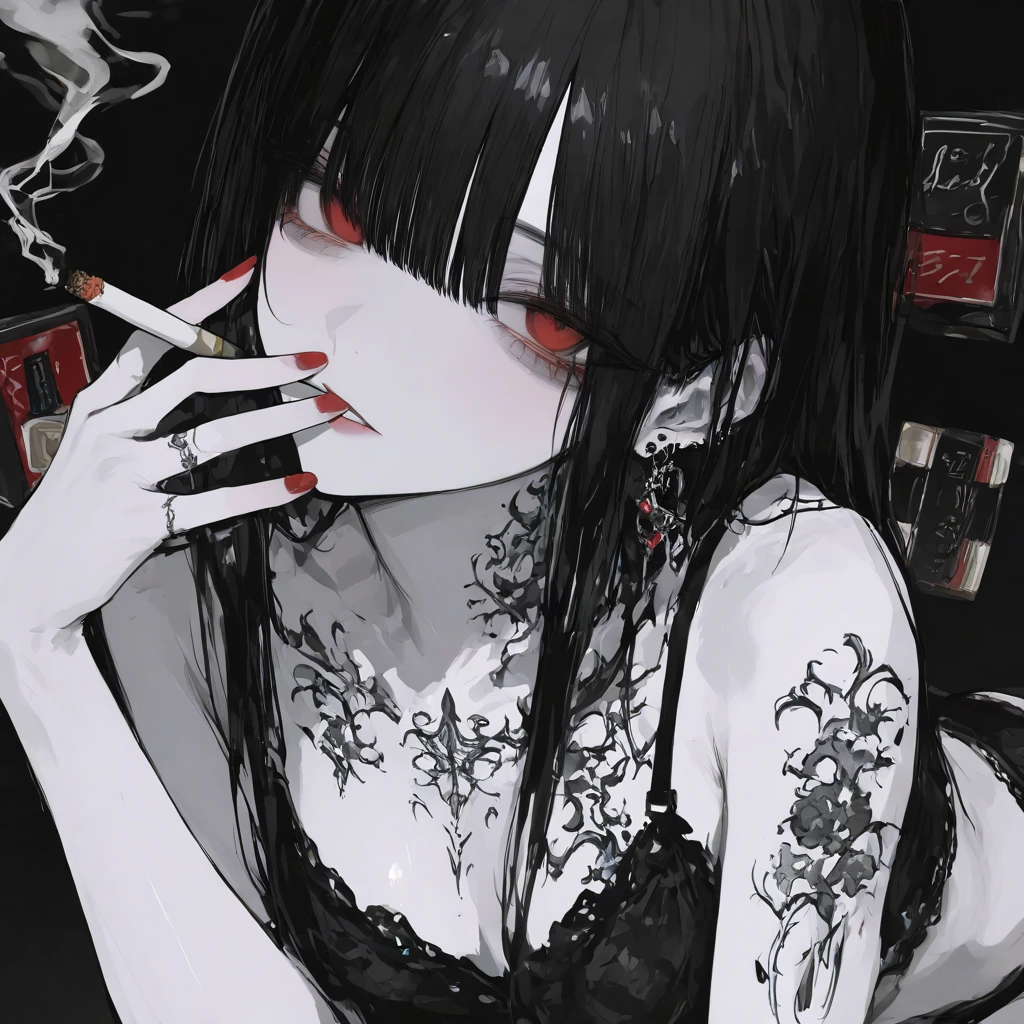 ((Background made up of flowers))、scribble, nightmare, Manga style, rough sketch, Horror elements, (masterpiece), (High resolution), (Very delicate), (clear), Manga style illustration,Japanese painting, (spooky), crazy illustration, Flat Illustration, spooky外観, (Mr.々Colored hairstyles), Unique atmosphere、Small eyes、(Flat Chest), ((Punk Rock Fashion))、((Blue Accessories))、Holding a hammer(Colorful clown costumes)、Bold Pose