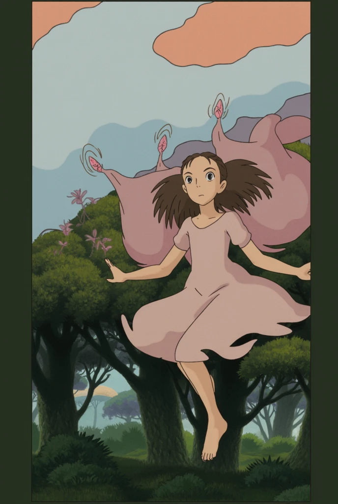 generate this image in the studio ghibli style keeping details and skin tones closer to the original image