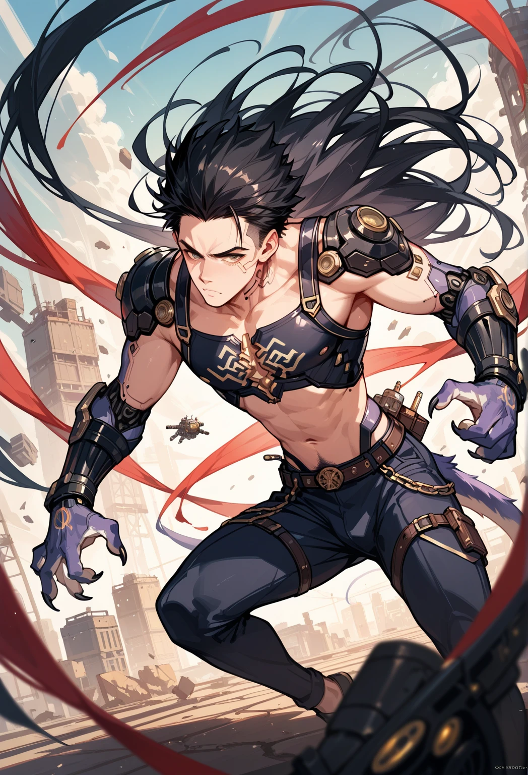 《the original god》Arataki Kazuto , male people， chest muscle， Sexy , Venom symbiote for your body, Black mucus of the body , into venom, venomize，Black bodysuit，（Cloak），Red cape，Abs，（Adult male）（（Venom possession，venom symbiote）），over-Tortoise Man，Battle damage，((Masterpiece)), ((Best quality)), Ultra detailed,((illustration)), Dynamic Angle, Detailed light, (Delicate eyes), Floating, 1boy, Male focus, Head, Clothing, Yellow eyes, necklace, tattoo, (Forehead:0.8), (ahoge:0.8), jewelry, brunette color hair,apathy，Ray， chest muscle， Sexy , Venom symbiote for your body, Black mucus of the body , （into venom）, Venom，frontage，Bust photo，White tight-fitting top，spiderman outfit，style of anime4 K， 4K anime wallpaper， Badass anime 8 K， 4 k comic wallpaper， young anime man， Anime boys， Anime wallpapers 4 k， Anime wallpaper 4K， High quality anime art style， Anime moe art style， Anime art wallpaper 8 K， Anime art wallpaper 4 K， RGB lighting，