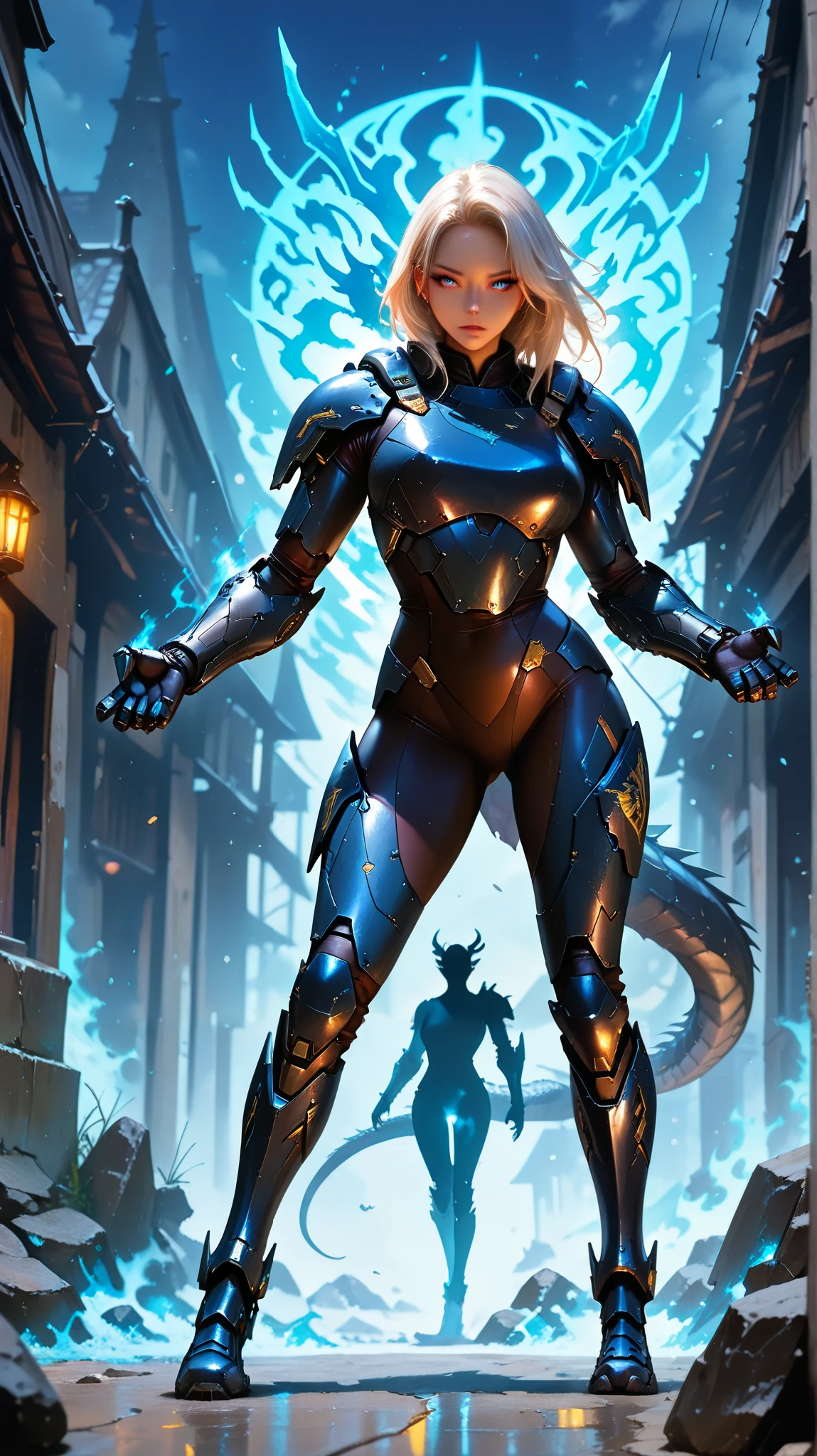 ( masterpiece,),(best quality),Photo Realistic,realism,Super Fine,Is the Perfect Face,perfect body,1 Cool Beauty,Shiny,Cold Beauty,Black Dragon Mechanic Armor,Black Dragon Mechanical Armor,Black Dragon Exoskeleton, Combat Pose ,Cool Pose,,Yingwu,Brave Spirit,Silhouette lighting ,full body photo