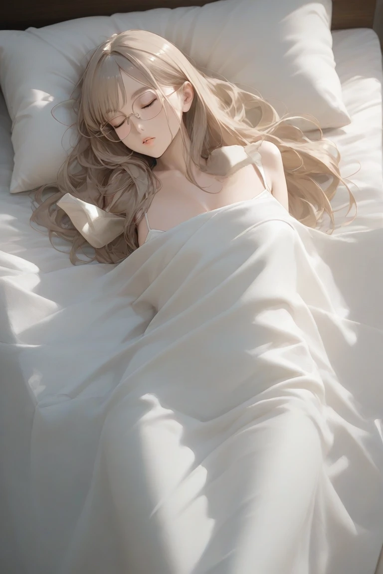 (very delicate and beautiful), (bright blurring background) (very delicate and beautiful), (reaching out) (simple clothes), (tears of blood) (upper body) (soft expression), (dynamic angle, portrait), (fluffy hair), (pajamas), (sleeping) beautiful face, white skin, depth of field, shining lips, bright colors, (sleeping) (expressionless)