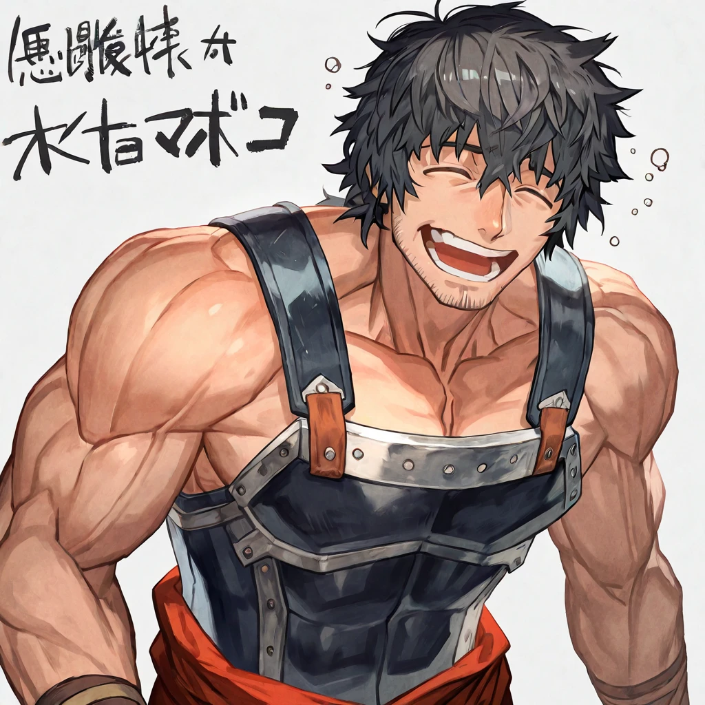 1 man, 35 years old, look at me, good face, muscles, show body muscles, happy face, big chest, show one armpit, a littel fat, shirtless, without clothes