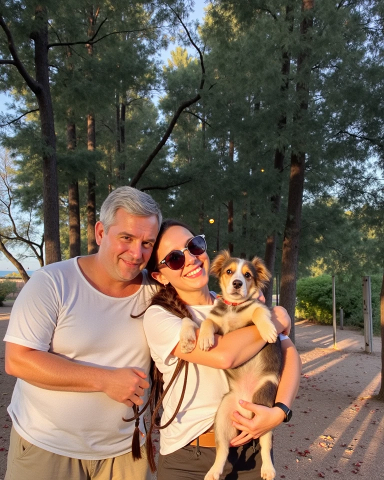 There are two people and a dog sitting on the grass, with dogs, maxwell boas, Directed by: Nandor Soldier, Family photo, Happy family, divertindo-se, pet animal, Directed by: David Ruby, comissionado, no parque, imagem do avatar, Valentina Embaralhamento, family portrait, by Amelia Peláez, imagem de perfil, In Sao Paulo