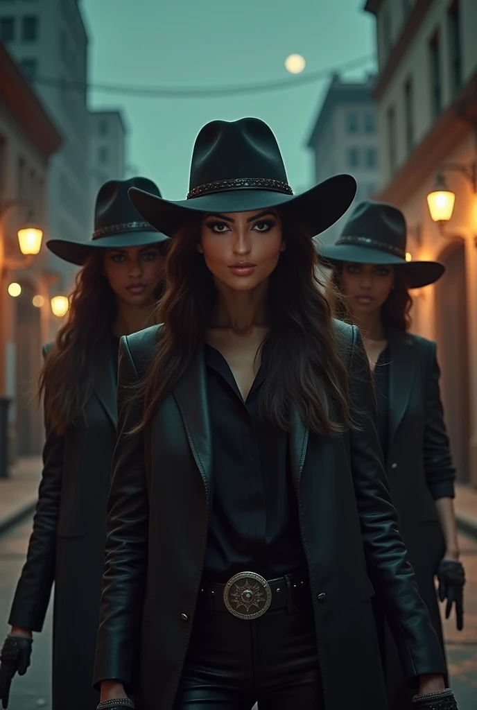 The cover of a comic book named "Crime Does Not Pay" featuring a gang of beautiful ethnically diverse women dressed in pinstriped suits and fedoras and armed with machine guns robbing a bank with women tellers.