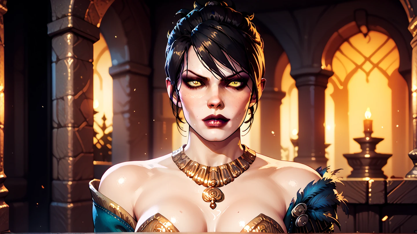Kaelli,dreadlocks,glowing eyes,
cleavage,armlet,collarbone,semi-rimless eyewear,upper body,
warframe,red theme,tentacles,flesh in background,solo,smile,
(insanely detailed, beautiful detailed face, masterpiece, best quality),<lora:Kaelli-10WFv7:0.8>,