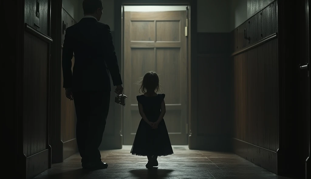 A tender scene of a father with his daughter in a church, the time is the 60s, Pixar Style